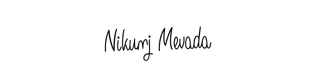 Also we have Nikunj Mevada name is the best signature style. Create professional handwritten signature collection using Angelique-Rose-font-FFP autograph style. Nikunj Mevada signature style 5 images and pictures png