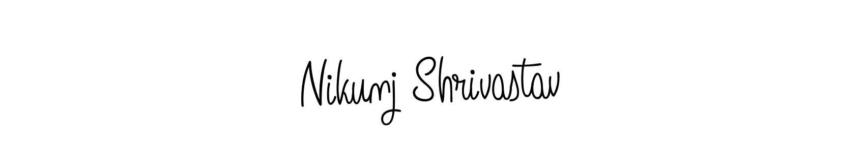 How to make Nikunj Shrivastav name signature. Use Angelique-Rose-font-FFP style for creating short signs online. This is the latest handwritten sign. Nikunj Shrivastav signature style 5 images and pictures png