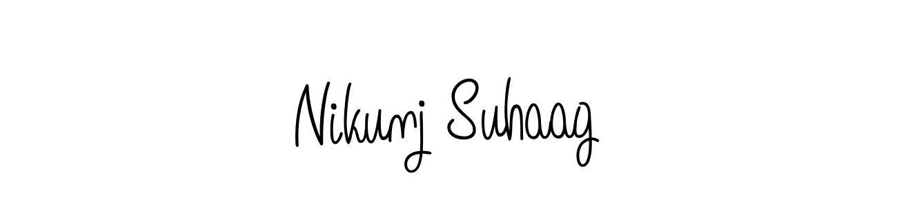 if you are searching for the best signature style for your name Nikunj Suhaag. so please give up your signature search. here we have designed multiple signature styles  using Angelique-Rose-font-FFP. Nikunj Suhaag signature style 5 images and pictures png