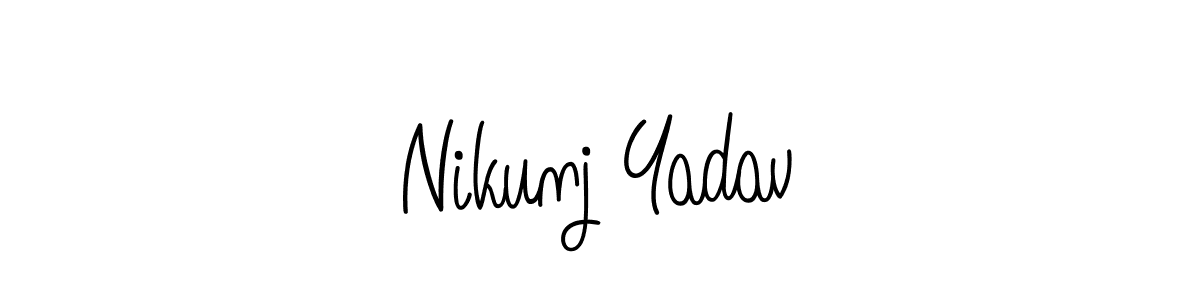 Create a beautiful signature design for name Nikunj Yadav. With this signature (Angelique-Rose-font-FFP) fonts, you can make a handwritten signature for free. Nikunj Yadav signature style 5 images and pictures png