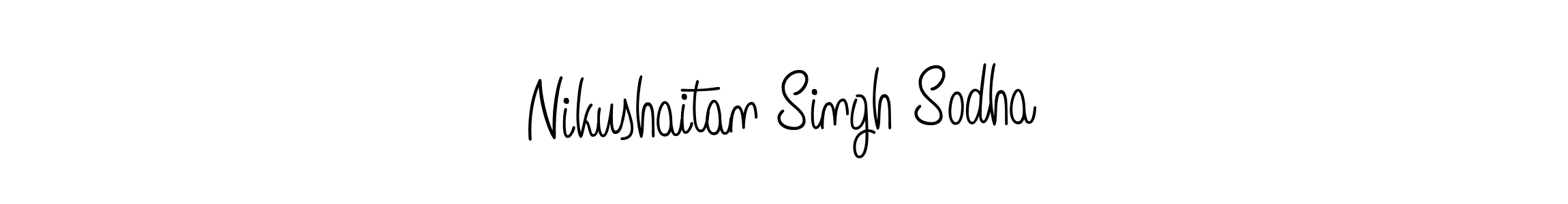 How to make Nikushaitan Singh Sodha name signature. Use Angelique-Rose-font-FFP style for creating short signs online. This is the latest handwritten sign. Nikushaitan Singh Sodha signature style 5 images and pictures png