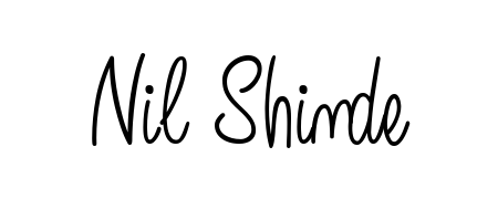A sleek calligraphic signature for name Nil Shinde utilizing Angelique-Rose-font-FFP styling. Great for adding personal signatures to photos and art. Nil Shinde signature style 5 images and pictures png