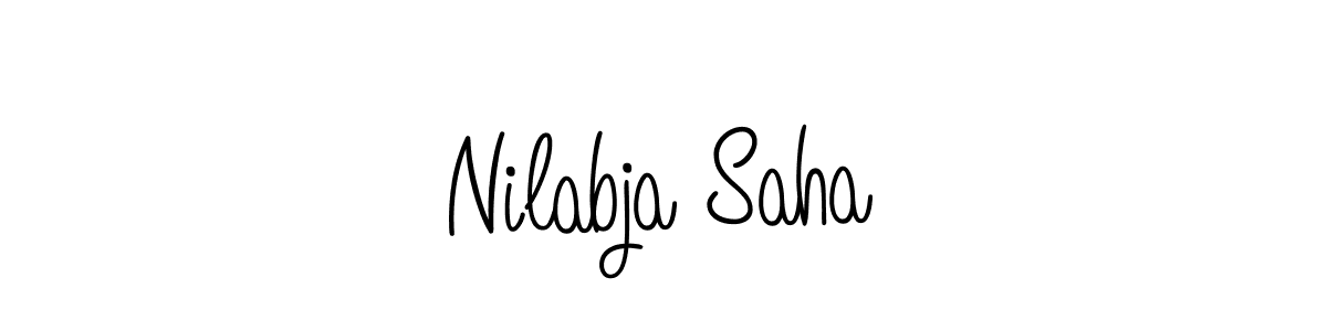 The best way (Angelique-Rose-font-FFP) to make a short signature is to pick only two or three words in your name. The name Nilabja Saha include a total of six letters. For converting this name. Nilabja Saha signature style 5 images and pictures png