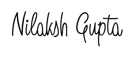 The Angelique-Rose-font-FFP typeface gives name Nilaksh Gupta a refined look. Suitable for certificates, diplomas, and official verification. Nilaksh Gupta signature style 5 images and pictures png