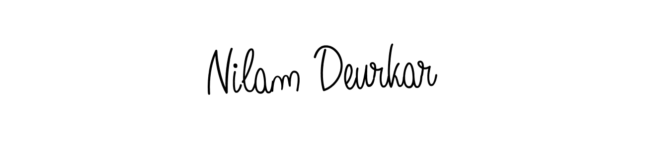 The best way (Angelique-Rose-font-FFP) to make a short signature is to pick only two or three words in your name. The name Nilam Deurkar include a total of six letters. For converting this name. Nilam Deurkar signature style 5 images and pictures png