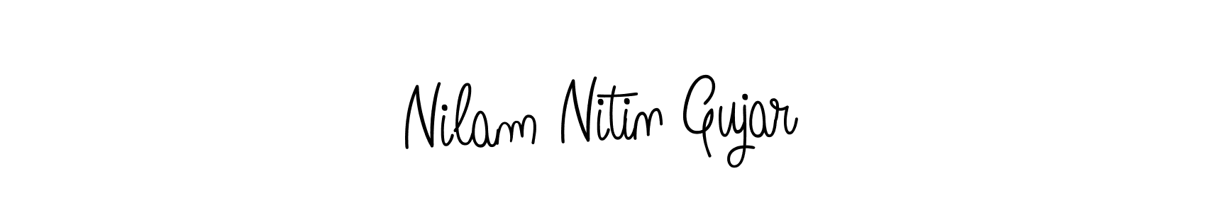 Design your own signature with our free online signature maker. With this signature software, you can create a handwritten (Angelique-Rose-font-FFP) signature for name Nilam Nitin Gujar. Nilam Nitin Gujar signature style 5 images and pictures png