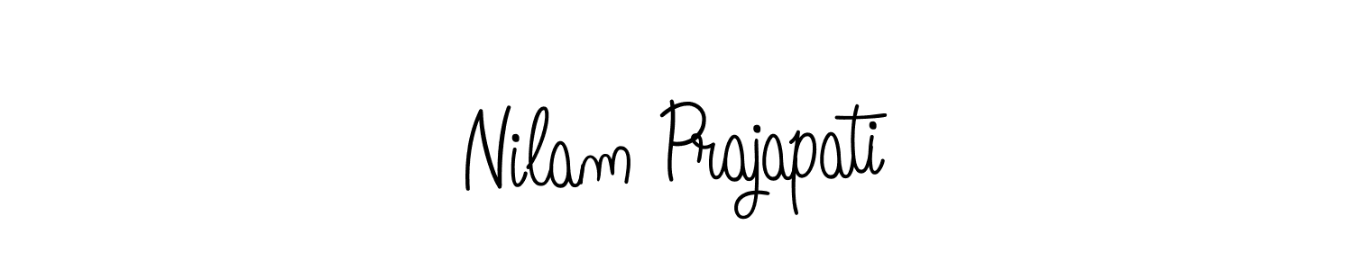The best way (Angelique-Rose-font-FFP) to make a short signature is to pick only two or three words in your name. The name Nilam Prajapati include a total of six letters. For converting this name. Nilam Prajapati signature style 5 images and pictures png