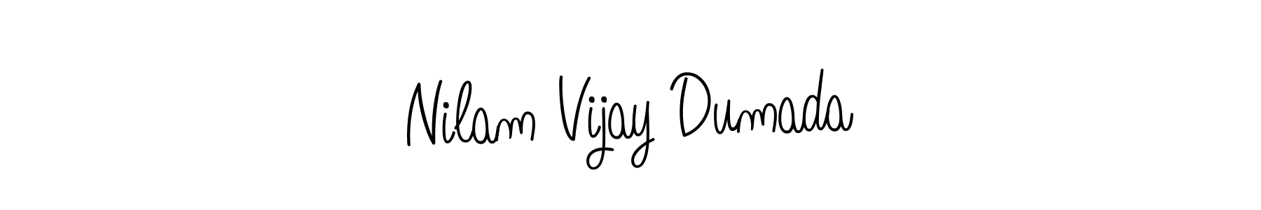 The best way (Angelique-Rose-font-FFP) to make a short signature is to pick only two or three words in your name. The name Nilam Vijay Dumada include a total of six letters. For converting this name. Nilam Vijay Dumada signature style 5 images and pictures png