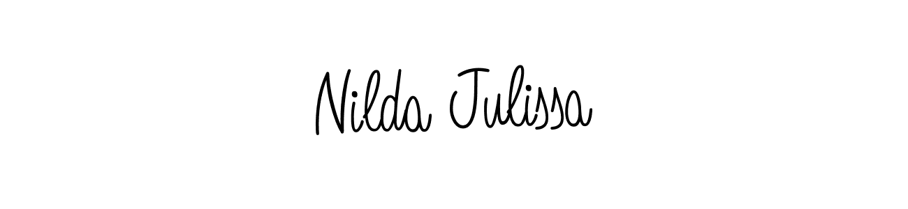 Nilda Julissa stylish signature style. Best Handwritten Sign (Angelique-Rose-font-FFP) for my name. Handwritten Signature Collection Ideas for my name Nilda Julissa. Nilda Julissa signature style 5 images and pictures png