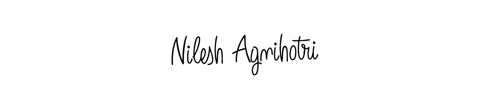 How to make Nilesh Agnihotri name signature. Use Angelique-Rose-font-FFP style for creating short signs online. This is the latest handwritten sign. Nilesh Agnihotri signature style 5 images and pictures png