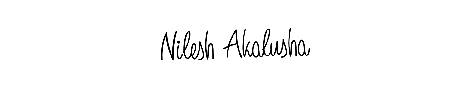 Create a beautiful signature design for name Nilesh Akalusha. With this signature (Angelique-Rose-font-FFP) fonts, you can make a handwritten signature for free. Nilesh Akalusha signature style 5 images and pictures png