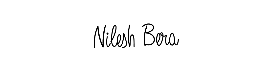 How to make Nilesh Bera name signature. Use Angelique-Rose-font-FFP style for creating short signs online. This is the latest handwritten sign. Nilesh Bera signature style 5 images and pictures png