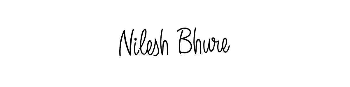 You should practise on your own different ways (Angelique-Rose-font-FFP) to write your name (Nilesh Bhure) in signature. don't let someone else do it for you. Nilesh Bhure signature style 5 images and pictures png