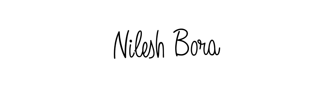 How to make Nilesh Bora name signature. Use Angelique-Rose-font-FFP style for creating short signs online. This is the latest handwritten sign. Nilesh Bora signature style 5 images and pictures png