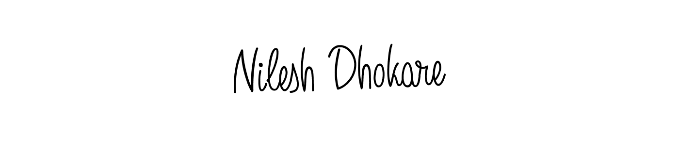 Nilesh Dhokare stylish signature style. Best Handwritten Sign (Angelique-Rose-font-FFP) for my name. Handwritten Signature Collection Ideas for my name Nilesh Dhokare. Nilesh Dhokare signature style 5 images and pictures png