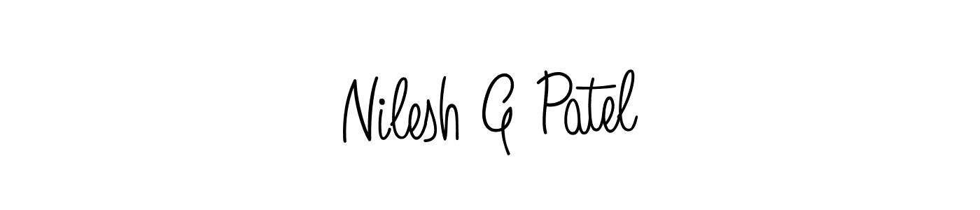 The best way (Angelique-Rose-font-FFP) to make a short signature is to pick only two or three words in your name. The name Nilesh G Patel include a total of six letters. For converting this name. Nilesh G Patel signature style 5 images and pictures png