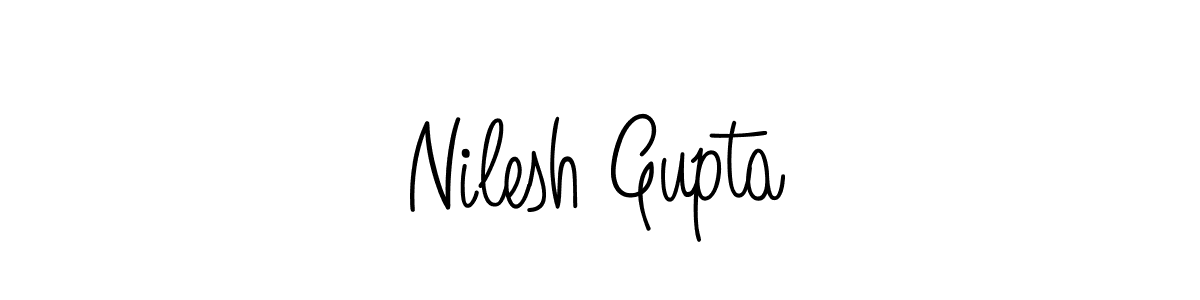 You should practise on your own different ways (Angelique-Rose-font-FFP) to write your name (Nilesh Gupta) in signature. don't let someone else do it for you. Nilesh Gupta signature style 5 images and pictures png