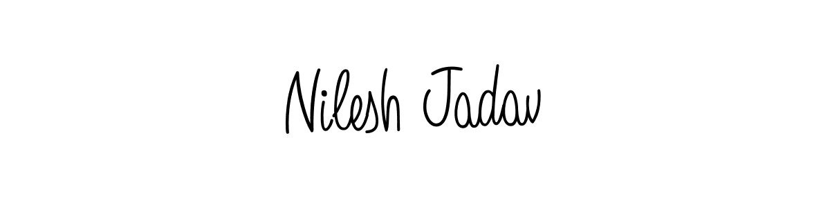 Nilesh Jadav stylish signature style. Best Handwritten Sign (Angelique-Rose-font-FFP) for my name. Handwritten Signature Collection Ideas for my name Nilesh Jadav. Nilesh Jadav signature style 5 images and pictures png