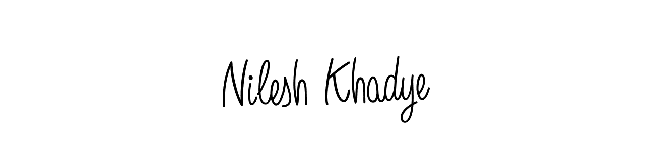 The best way (Angelique-Rose-font-FFP) to make a short signature is to pick only two or three words in your name. The name Nilesh Khadye include a total of six letters. For converting this name. Nilesh Khadye signature style 5 images and pictures png