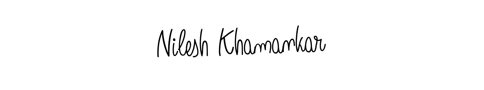 The best way (Angelique-Rose-font-FFP) to make a short signature is to pick only two or three words in your name. The name Nilesh Khamankar include a total of six letters. For converting this name. Nilesh Khamankar signature style 5 images and pictures png