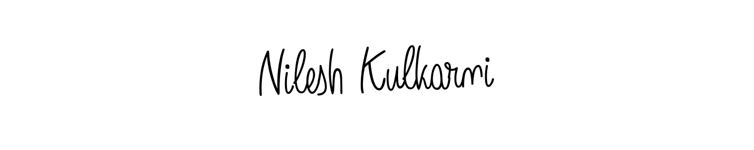 Create a beautiful signature design for name Nilesh Kulkarni. With this signature (Angelique-Rose-font-FFP) fonts, you can make a handwritten signature for free. Nilesh Kulkarni signature style 5 images and pictures png