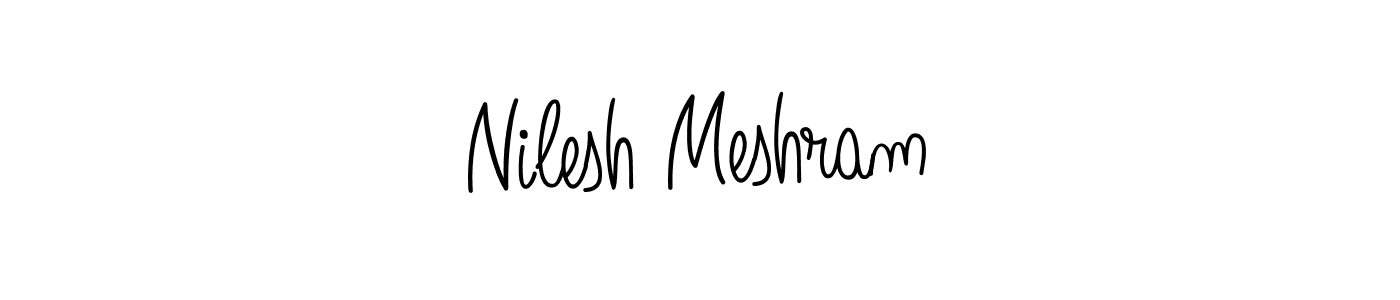 How to make Nilesh Meshram name signature. Use Angelique-Rose-font-FFP style for creating short signs online. This is the latest handwritten sign. Nilesh Meshram signature style 5 images and pictures png