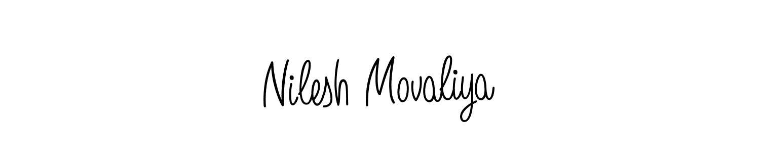 Make a beautiful signature design for name Nilesh Movaliya. Use this online signature maker to create a handwritten signature for free. Nilesh Movaliya signature style 5 images and pictures png