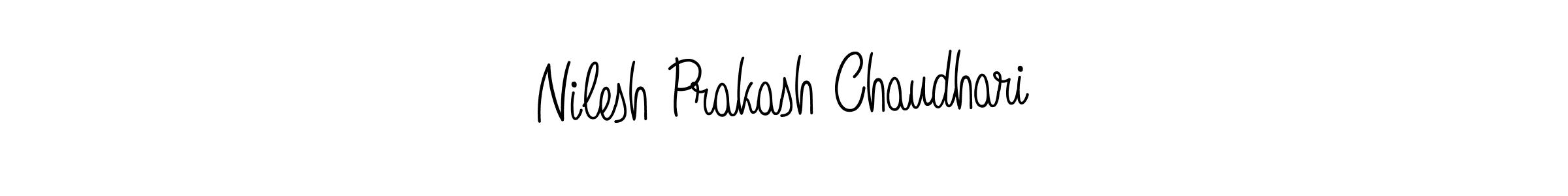 How to make Nilesh Prakash Chaudhari name signature. Use Angelique-Rose-font-FFP style for creating short signs online. This is the latest handwritten sign. Nilesh Prakash Chaudhari signature style 5 images and pictures png