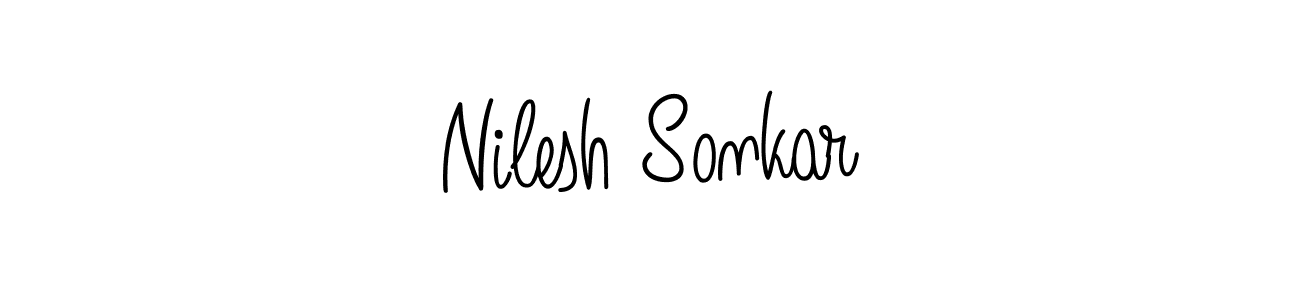 Create a beautiful signature design for name Nilesh Sonkar. With this signature (Angelique-Rose-font-FFP) fonts, you can make a handwritten signature for free. Nilesh Sonkar signature style 5 images and pictures png