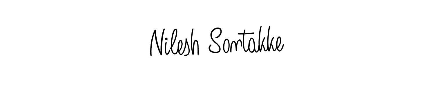 Use a signature maker to create a handwritten signature online. With this signature software, you can design (Angelique-Rose-font-FFP) your own signature for name Nilesh Sontakke. Nilesh Sontakke signature style 5 images and pictures png