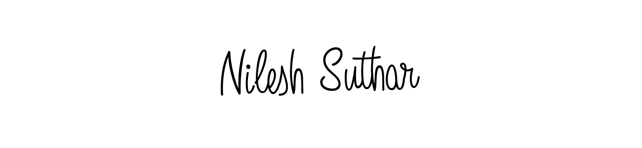 The best way (Angelique-Rose-font-FFP) to make a short signature is to pick only two or three words in your name. The name Nilesh Suthar include a total of six letters. For converting this name. Nilesh Suthar signature style 5 images and pictures png