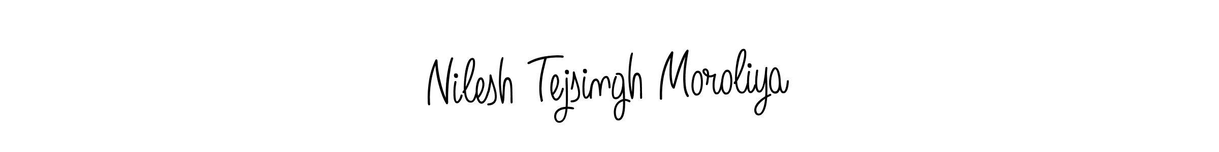 The best way (Angelique-Rose-font-FFP) to make a short signature is to pick only two or three words in your name. The name Nilesh Tejsingh Moroliya include a total of six letters. For converting this name. Nilesh Tejsingh Moroliya signature style 5 images and pictures png