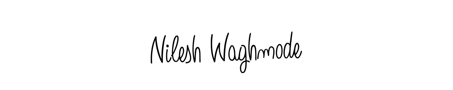 The best way (Angelique-Rose-font-FFP) to make a short signature is to pick only two or three words in your name. The name Nilesh Waghmode include a total of six letters. For converting this name. Nilesh Waghmode signature style 5 images and pictures png