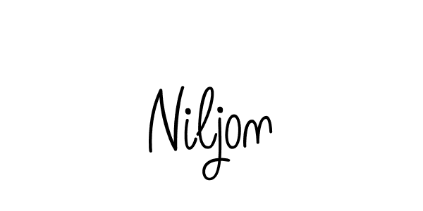 How to make Niljon name signature. Use Angelique-Rose-font-FFP style for creating short signs online. This is the latest handwritten sign. Niljon signature style 5 images and pictures png