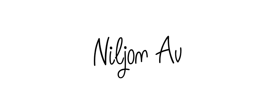 How to Draw Niljon Av signature style? Angelique-Rose-font-FFP is a latest design signature styles for name Niljon Av. Niljon Av signature style 5 images and pictures png