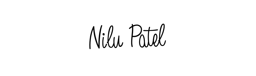 You should practise on your own different ways (Angelique-Rose-font-FFP) to write your name (Nilu Patel) in signature. don't let someone else do it for you. Nilu Patel signature style 5 images and pictures png