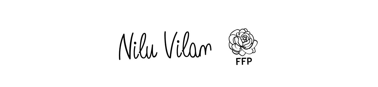 The best way (Angelique-Rose-font-FFP) to make a short signature is to pick only two or three words in your name. The name Nilu Vilan  2 include a total of six letters. For converting this name. Nilu Vilan  2 signature style 5 images and pictures png