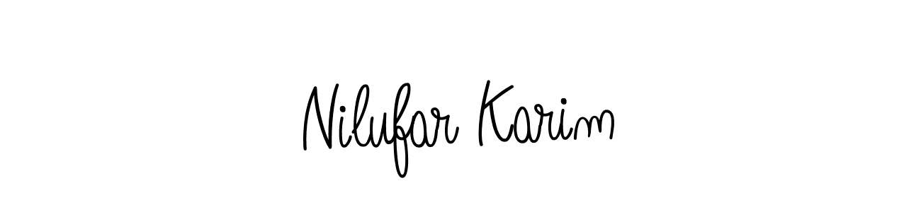 How to make Nilufar Karim name signature. Use Angelique-Rose-font-FFP style for creating short signs online. This is the latest handwritten sign. Nilufar Karim signature style 5 images and pictures png