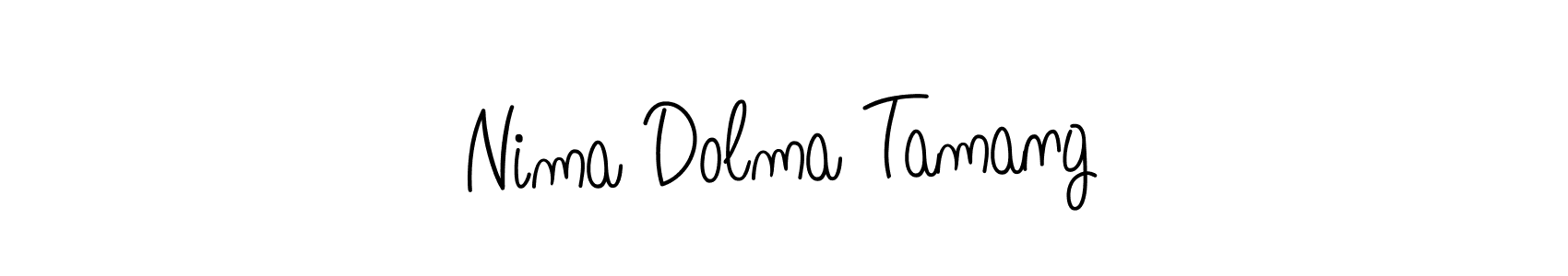 Nima Dolma Tamang stylish signature style. Best Handwritten Sign (Angelique-Rose-font-FFP) for my name. Handwritten Signature Collection Ideas for my name Nima Dolma Tamang. Nima Dolma Tamang signature style 5 images and pictures png