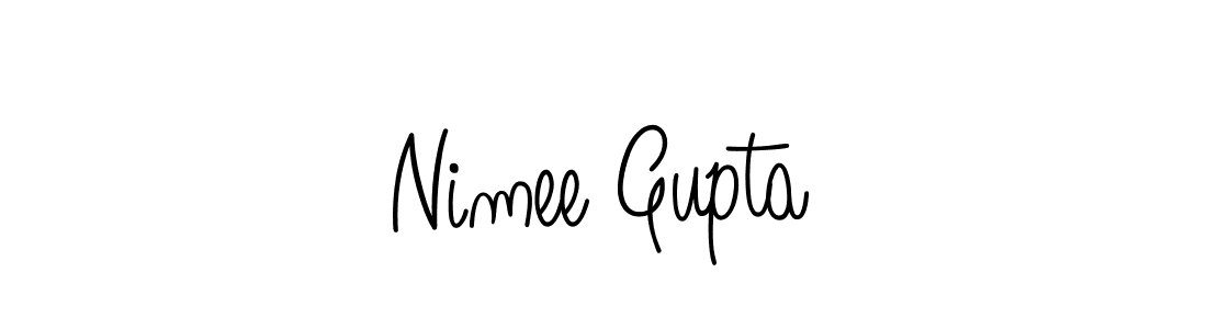 You should practise on your own different ways (Angelique-Rose-font-FFP) to write your name (Nimee Gupta) in signature. don't let someone else do it for you. Nimee Gupta signature style 5 images and pictures png