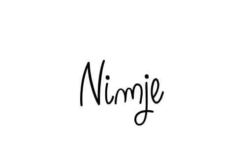 You should practise on your own different ways (Angelique-Rose-font-FFP) to write your name (Nimje) in signature. don't let someone else do it for you. Nimje signature style 5 images and pictures png