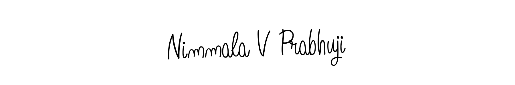 You should practise on your own different ways (Angelique-Rose-font-FFP) to write your name (Nimmala V Prabhuji) in signature. don't let someone else do it for you. Nimmala V Prabhuji signature style 5 images and pictures png