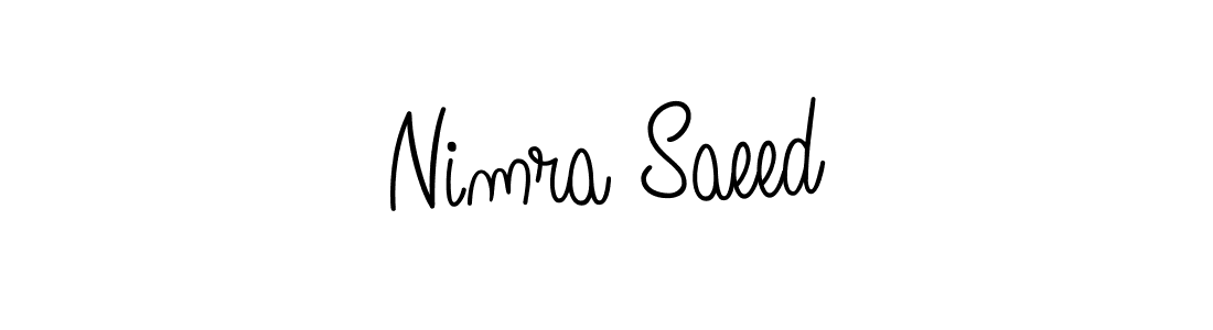 The best way (Angelique-Rose-font-FFP) to make a short signature is to pick only two or three words in your name. The name Nimra Saeed include a total of six letters. For converting this name. Nimra Saeed signature style 5 images and pictures png