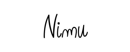 A timeless handwritten aesthetic for Nimu. The Angelique-Rose-font-FFP font gives your signature a handcrafted feel with natural curves. Nimu signature style 5 images and pictures png