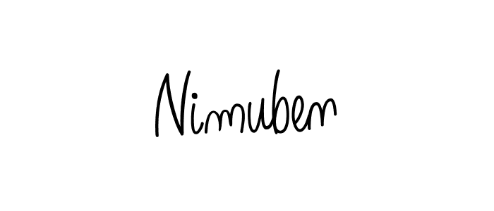 Use a signature maker to create a handwritten signature online. With this signature software, you can design (Angelique-Rose-font-FFP) your own signature for name Nimuben. Nimuben signature style 5 images and pictures png