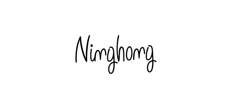 You should practise on your own different ways (Angelique-Rose-font-FFP) to write your name (Ninghong) in signature. don't let someone else do it for you. Ninghong signature style 5 images and pictures png