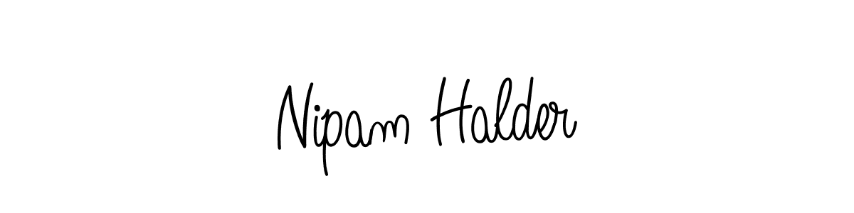 The best way (Angelique-Rose-font-FFP) to make a short signature is to pick only two or three words in your name. The name Nipam Halder include a total of six letters. For converting this name. Nipam Halder signature style 5 images and pictures png