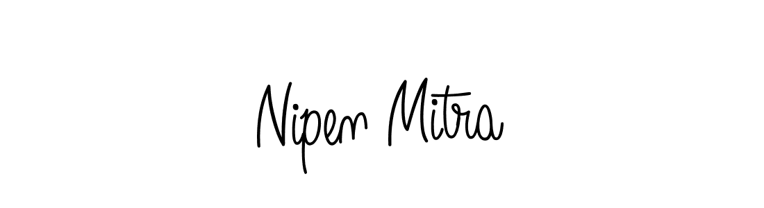 How to make Nipen Mitra name signature. Use Angelique-Rose-font-FFP style for creating short signs online. This is the latest handwritten sign. Nipen Mitra signature style 5 images and pictures png