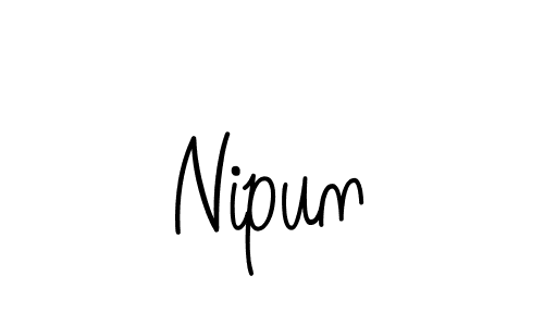 Use a signature maker to create a handwritten signature online. With this signature software, you can design (Angelique-Rose-font-FFP) your own signature for name Nipun. Nipun signature style 5 images and pictures png
