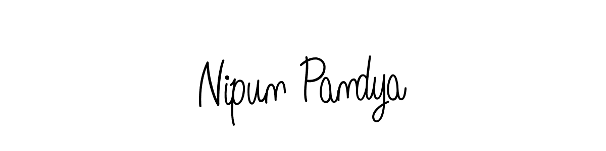 Make a beautiful signature design for name Nipun Pandya. With this signature (Angelique-Rose-font-FFP) style, you can create a handwritten signature for free. Nipun Pandya signature style 5 images and pictures png